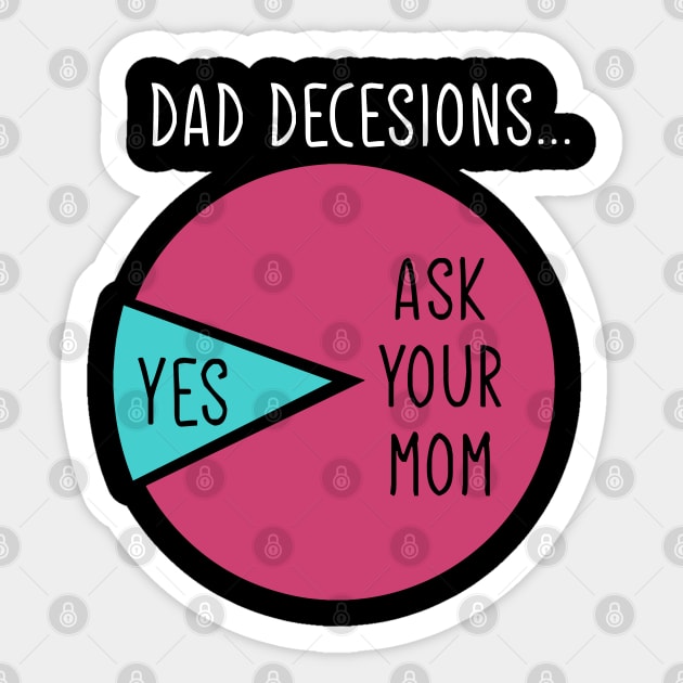 Dad Decision ASK Your Mom Gift Fathers Day Gift Sticker by mommyshirts